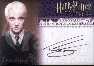 Tom Felton as Draco Malfoy Autograph Card - front