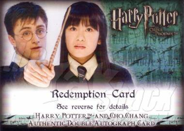 Harry Potter & Cho Chang dual auto Redemption - front