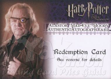 Brendan Gleeson as Mad-Eye Moody auto Redemption - front Brendan Gleeson as Mad-Eye Moody auto Redemption - front