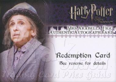 Kathryn Hunter as Arabella Figg auto Redemption - front