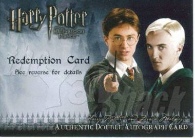 Harry Potter and Draco Malfoy dual auto (ultra rare) (redemption) - front