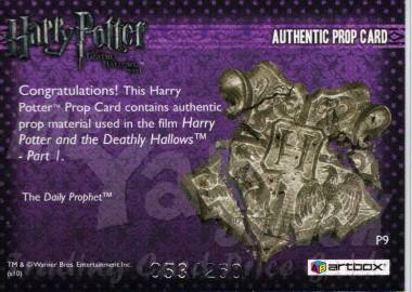 P9     The Daily Prophet, Severus Snape   - back