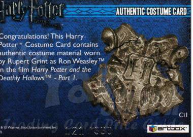 Ci 1  Rupert Grint/Ron Weasley Shirt Costume Card - back