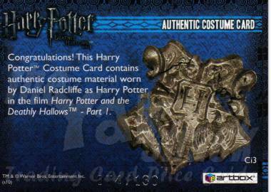 Ci 3 Daniel Radcliffe/Harry Potter (costume) - back