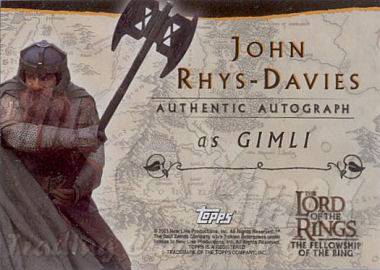 John Rhys Davies as Gimli - back