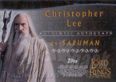 Christoper Lee as Saruman - back