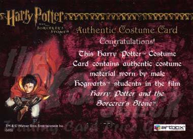 Male Hogwarts Student's Costume - back