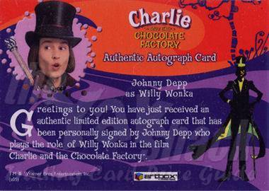 Johnny Depp as Willy Wonka - back