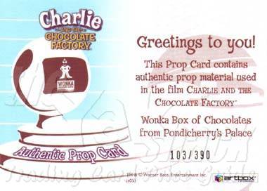 Wonka chocolate box from Pondicherry's Palace - back