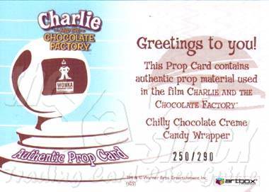 Chilly Chocolate Creme Candy Wrapper (Hobby) - back