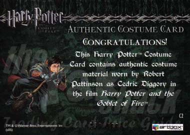 C02 - Cedric Diggory Champion (First task) Costume - back