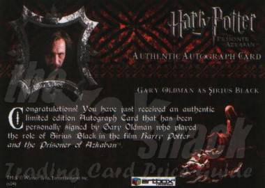 Gary Oldman as Sirius Black - back Gary Oldman as Sirius Black - back