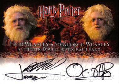 Dual auto card signed by Fred and George - front