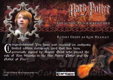 Rupert Grint as Ron Weasley - back