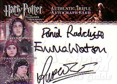 Triple auto card: Harry, Ron and Hermione - front