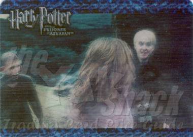 Hermione hits Malfoy Lenticular Card - front